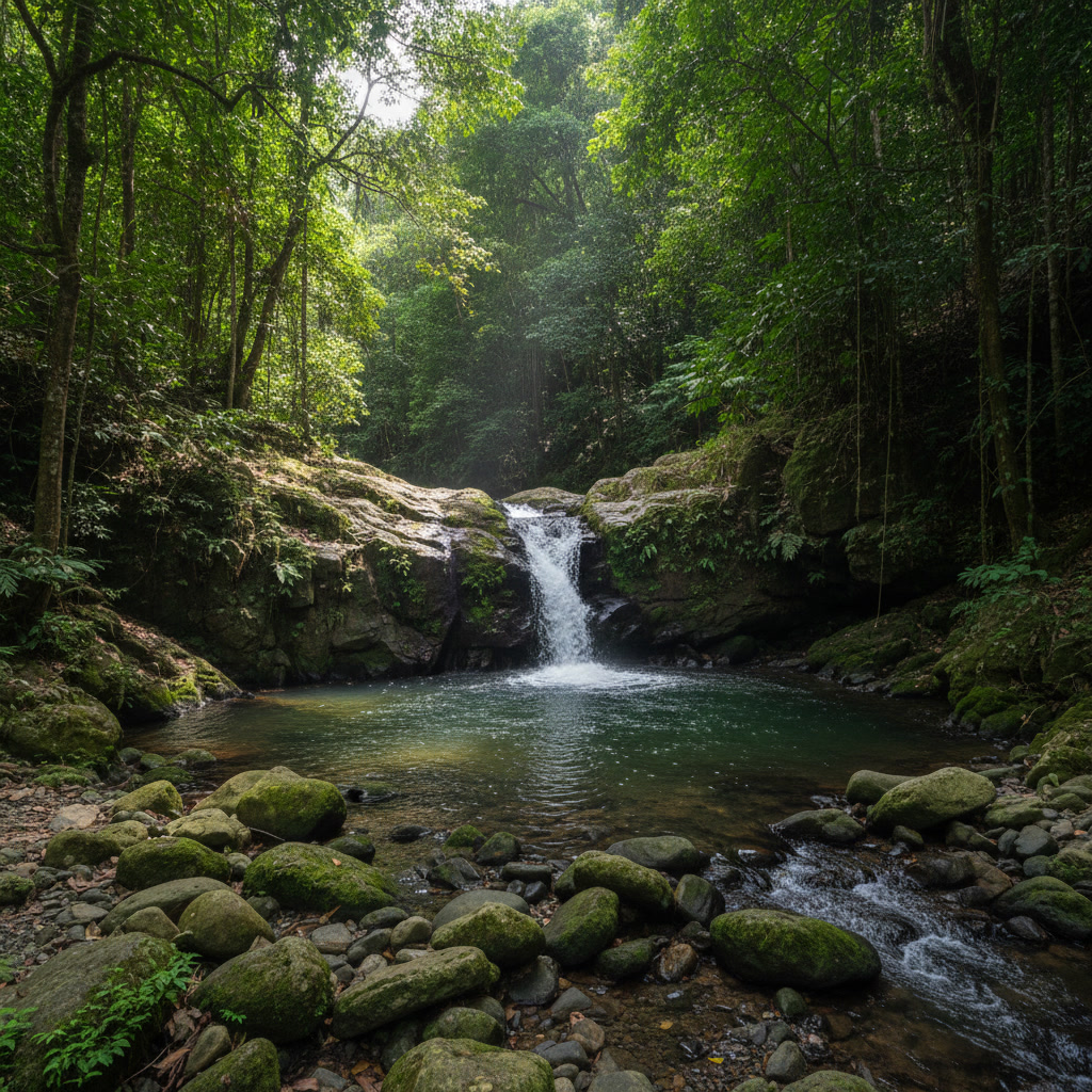 Los Chorros Waterfall in Palmira: How to Get There and What to Bring 1 Cascada Los Chorros en Palmira, cascada rocosa con poza natural rodeada de bosque tropical